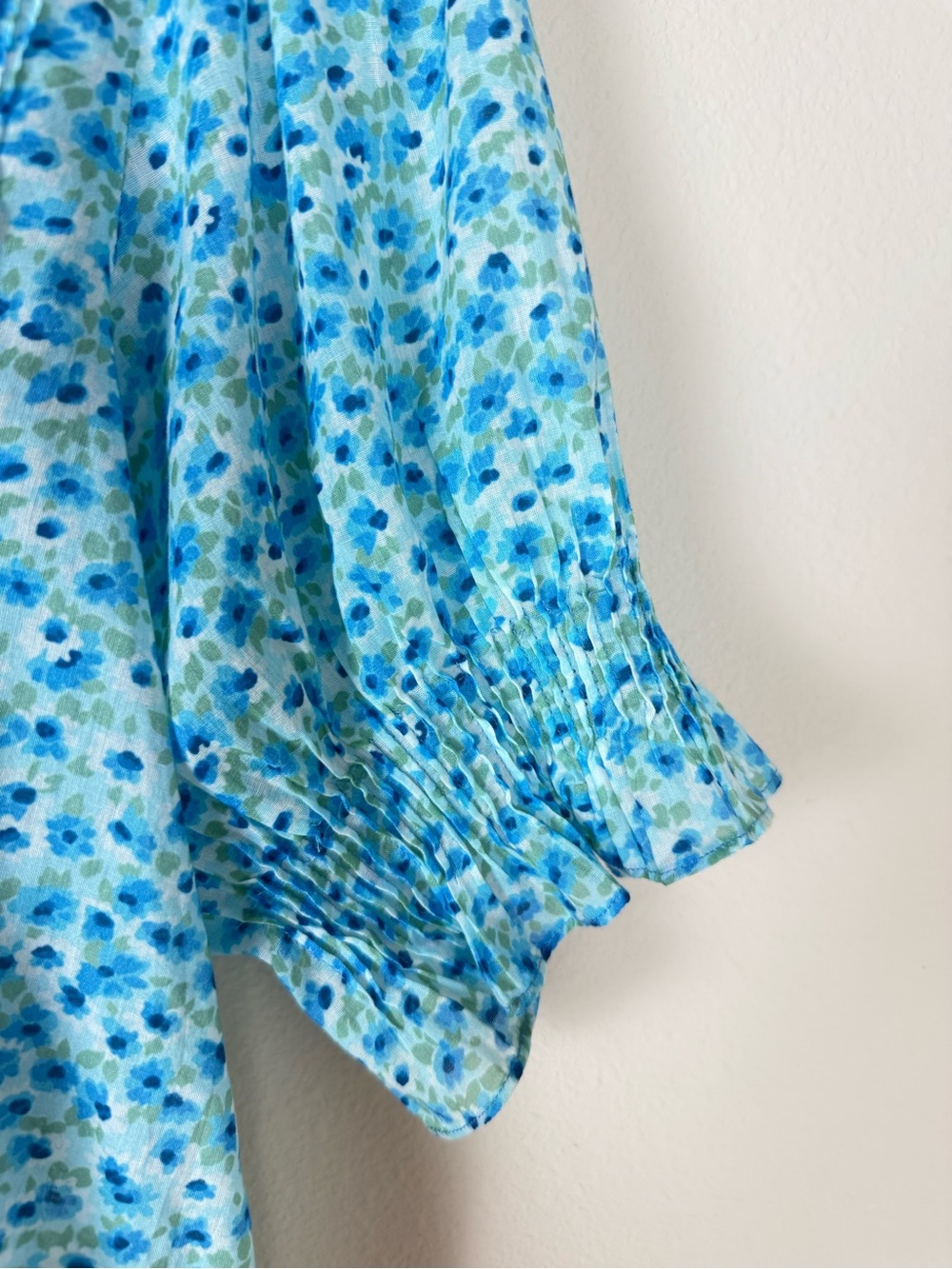 DÔEN Henri Bleu Daisy Fields Organic Cotton Voile Blouse XS - Picture 8 of 13
